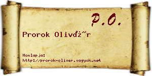 Prorok Olivér névjegykártya